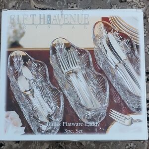 Fifth Avenue Ltd Crystal Buffet 3pc Flatware Caddy
